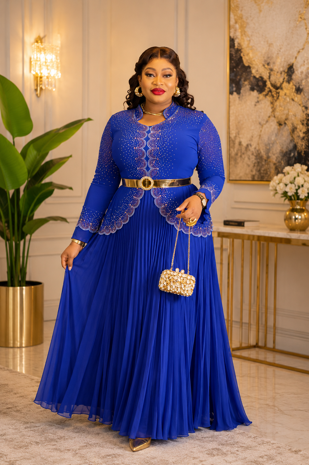 ELEGANT PLEATED DRESS