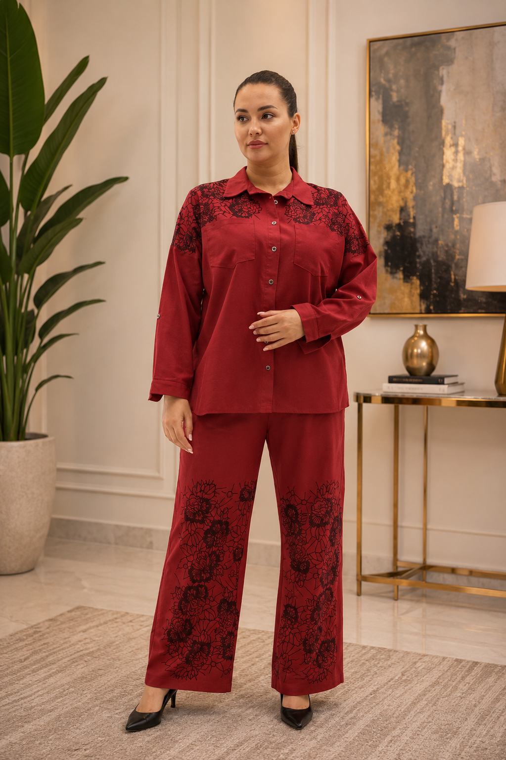 Red Denim Set
