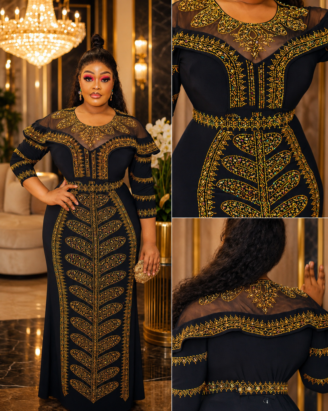 HIGH-QUALITY FULLY STONED DRESS